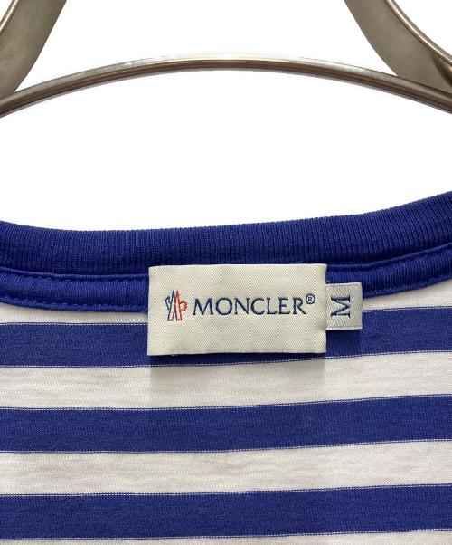 MONCLER（モンクレール）MONCLER (モンクレール) ボーダーカットソー ホワイト×ブルー サイズ:Mの古着・服飾アイテム