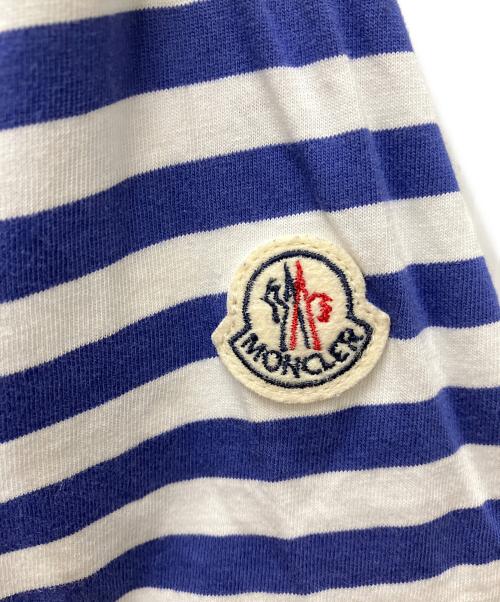 MONCLER（モンクレール）MONCLER (モンクレール) ボーダーカットソー ホワイト×ブルー サイズ:Mの古着・服飾アイテム