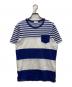 MONCLER（モンクレール）の古着「ボーダーカットソー」｜ホワイト×ブルー