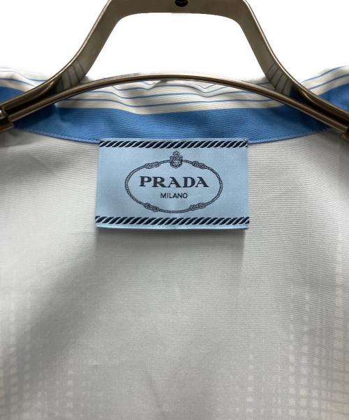 PRADA（プラダ）PRADA (プラダ) 20SS オープンカラーシャツ ブルー×ホワイト サイズ:Sの古着・服飾アイテム