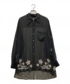 BED J.W. FORD×ROYAL FLASHベッドフォード×ロイヤルフラッシュ）の古着「26SS  wink 別注シアーシャツ」｜ブラック