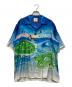 CASABLANCA（カサブランカ）の古着「Beyond Destiny Short Sleeve Silk Shirt」｜ブルー