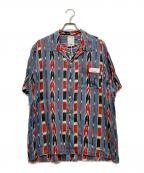 FACCIESファッチーズ）の古着「NATIVE AMERICAN OPEN SHIRT」｜ブルー