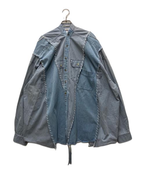 DISCOVERED（ディスカバード）DISCOVERED (ディスカバード) USED REMAKE デニムシャツ ブルー サイズ:FREEの古着・服飾アイテム