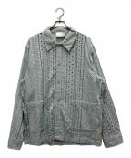 KITHキス）の古着「Eyelet Collared Overshirt」｜ブルー
