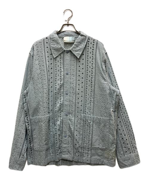 KITH（キス）KITH (キス) Eyelet Collared Overshirt ブルー サイズ:Lの古着・服飾アイテム