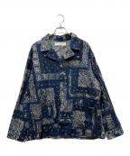 JOHNBULLジョンブル）の古着「24AW THE KYOTO BASSEN ペイズリー柄  デニム ジャケット」｜インディゴ