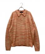 KITHキス）の古着「Space Dye Harmon Rugby Pullover」｜ピンク