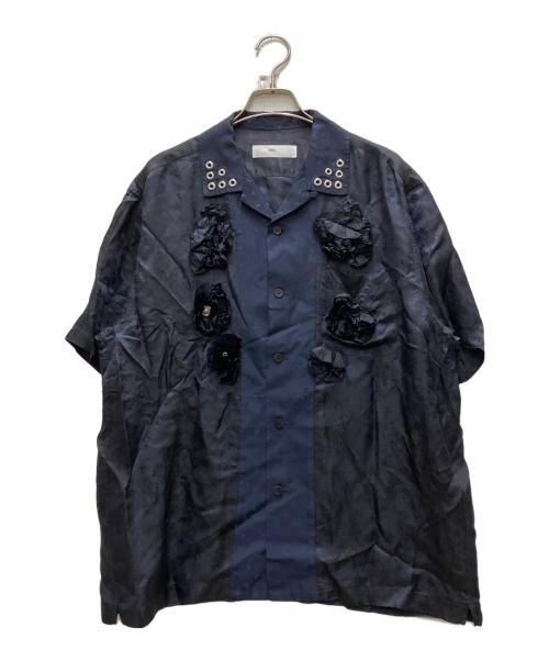 TOGA VIRILIS（トーガ ビリリース）TOGA VIRILIS (トーガ ビリリース) CUPRA JACQUARD FLOWER SHIRT ネイビー サイズ:48の古着・服飾アイテム