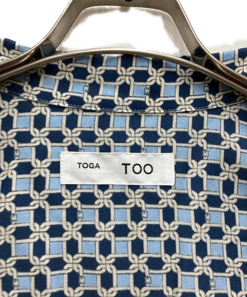 TOGA TOO（トーガ・トゥ）TOGA TOO (トーガ・トゥ) Inner print shirt ブルー サイズ:Lの古着・服飾アイテム