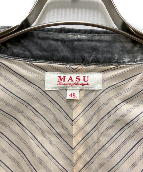 masu（エムエーエスユー）MASU (エムエーエスユー) UNEVEN VELVET HALF SLEEVE SHIRT グレー サイズ:48の古着・服飾アイテム