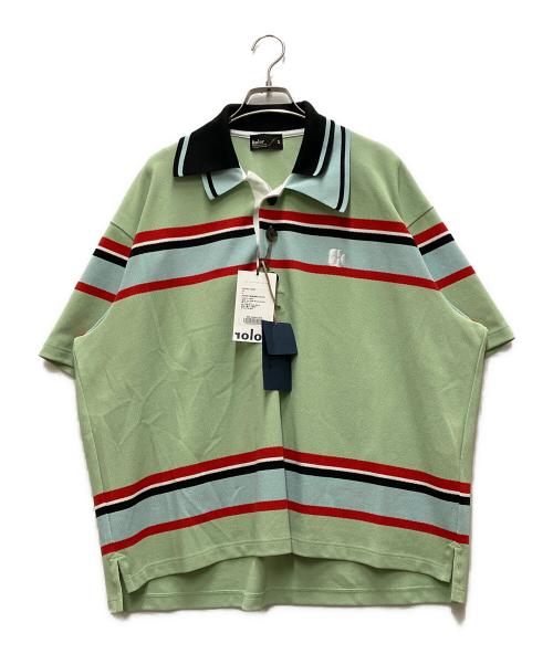 KOLOR（カラー）KOLOR (カラー) 26SS ストライプポロシャツ グリーン サイズ:2の古着・服飾アイテム