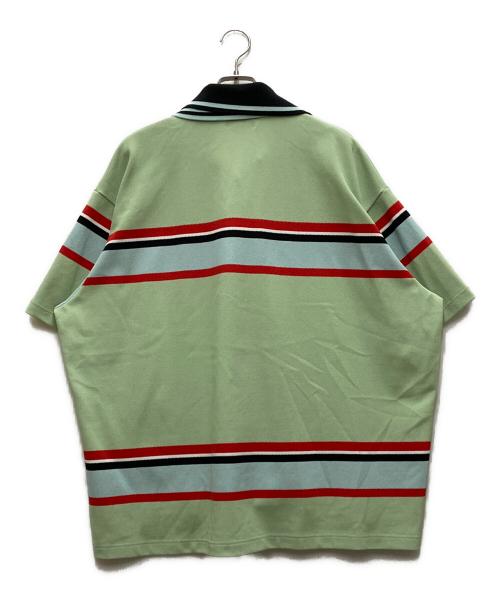 KOLOR（カラー）KOLOR (カラー) 26SS ストライプポロシャツ グリーン サイズ:2の古着・服飾アイテム
