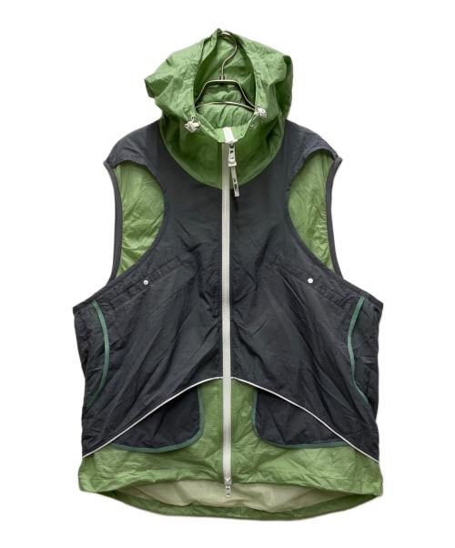 F/CE.（エフシーイー）F/CE. (エフシーイー) LAYERING UTOPIA VEST グリーン×グレー サイズ:Lの古着・服飾アイテム