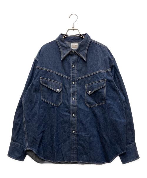 SAINT MICHAEL（セントマイケル）SAINT MICHAEL (セントマイケル) BBJ DENIM SHIRT/ REGID / BLUE インディゴ サイズ:Lの古着・服飾アイテム