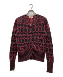 Vivienne Westwood RED LABEL（ヴィヴィアンウエストウッドレッドレーベル）の古着「ニットカーディガン」｜レッド×グレー