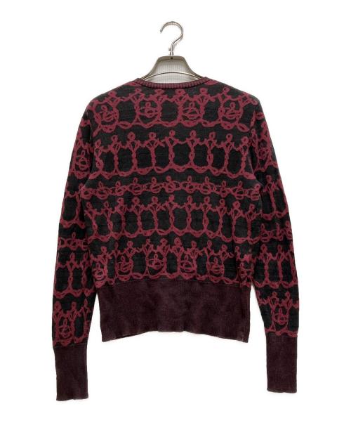 Vivienne Westwood RED LABEL（ヴィヴィアンウエストウッドレッドレーベル）Vivienne Westwood RED LABEL (ヴィヴィアンウエストウッドレッドレーベル) ニットカーディガン レッド×グレー サイズ:3の古着・服飾アイテム