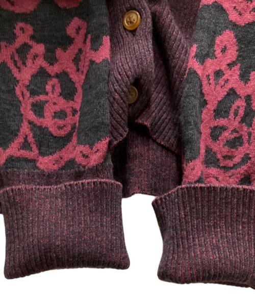 Vivienne Westwood RED LABEL（ヴィヴィアンウエストウッドレッドレーベル）Vivienne Westwood RED LABEL (ヴィヴィアンウエストウッドレッドレーベル) ニットカーディガン レッド×グレー サイズ:3の古着・服飾アイテム