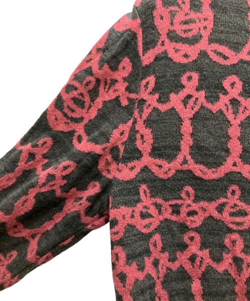Vivienne Westwood RED LABEL（ヴィヴィアンウエストウッドレッドレーベル）Vivienne Westwood RED LABEL (ヴィヴィアンウエストウッドレッドレーベル) ニットカーディガン レッド×グレー サイズ:3の古着・服飾アイテム