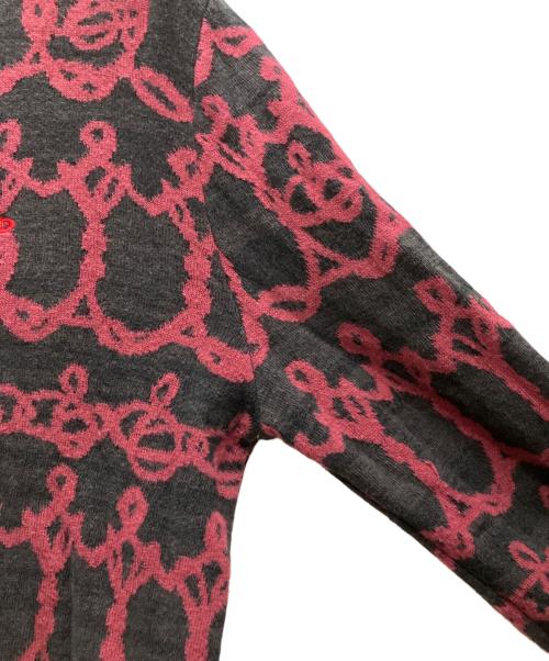 Vivienne Westwood RED LABEL（ヴィヴィアンウエストウッドレッドレーベル）Vivienne Westwood RED LABEL (ヴィヴィアンウエストウッドレッドレーベル) ニットカーディガン レッド×グレー サイズ:3の古着・服飾アイテム