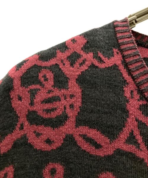 Vivienne Westwood RED LABEL（ヴィヴィアンウエストウッドレッドレーベル）Vivienne Westwood RED LABEL (ヴィヴィアンウエストウッドレッドレーベル) ニットカーディガン レッド×グレー サイズ:3の古着・服飾アイテム