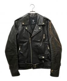 MARCELO BURLON（マルセロバーロン）の古着「バックプリントダブルライダース」｜ブラック