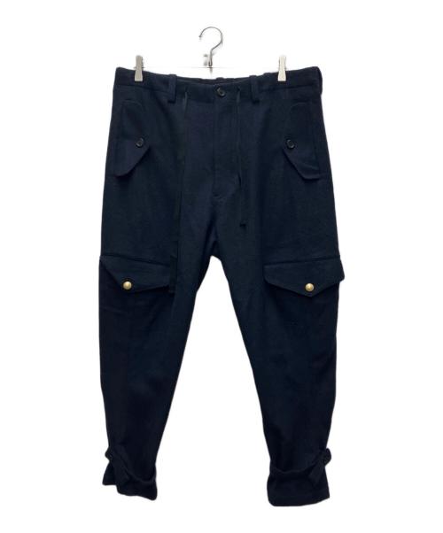 s'yte（サイト）s'yte (サイト) WOOL BEAVER HEM BELT MILITARY PANTS ネイビー サイズ:3の古着・服飾アイテム