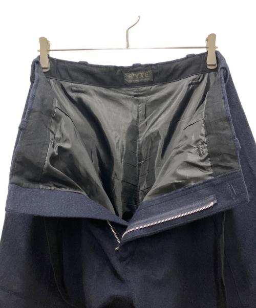 s'yte（サイト）s'yte (サイト) WOOL BEAVER HEM BELT MILITARY PANTS ネイビー サイズ:3の古着・服飾アイテム