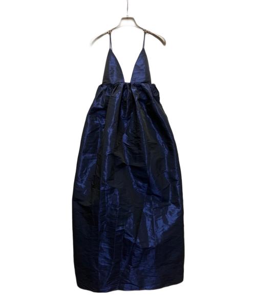 GANNI（ガニー）Ganni (ガニー) Shiny Taffeta Strap Dress ネイビー サイズ:34の古着・服飾アイテム
