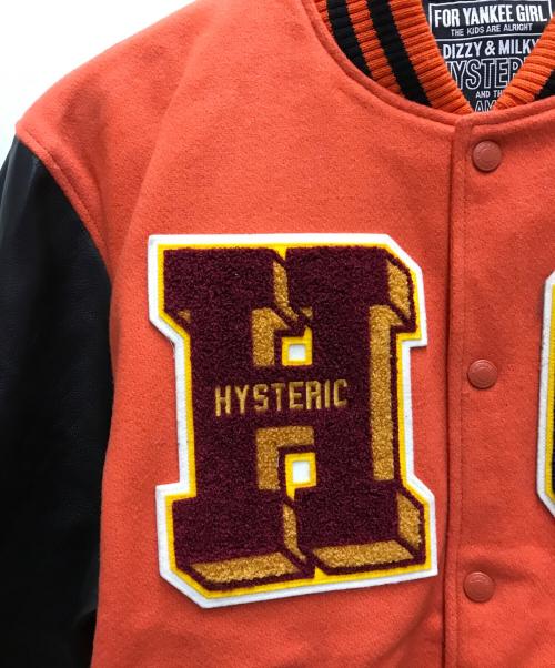 Hysteric Glamour（ヒステリックグラマー）Hysteric Glamour (ヒステリックグラマー) TURN THE MUSIC UP刺繍 スタジャン オレンジ サイズ:Lの古着・服飾アイテム