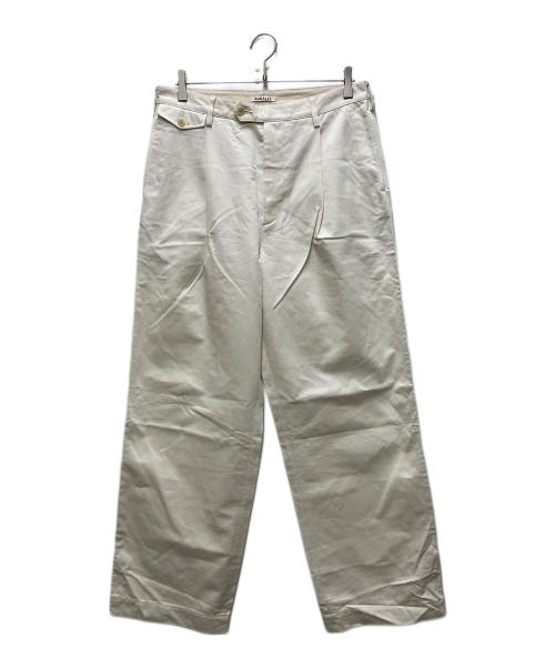 AURALEE（オーラリー）AURALEE (オーラリー) WASHED FINX CHINO ONEーTUCK PANTS ホワイト サイズ:4の古着・服飾アイテム