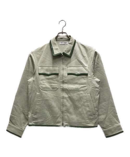 TTT MSW（ティー）TTT MSW (ティー) Wool Leather Piping Jacket グリーン サイズ:Lの古着・服飾アイテム