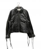 PRANK PROJECTプランクプロジェクト）の古着「Lace-Up Leather Blouson」｜ブラック
