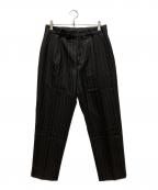 WACKO MARIA×DORMEUILワコマリア×ドーメル）の古着「STRIPED PLEATED TROUSERS」｜ブラック