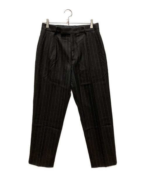 WACKO MARIA（ワコマリア）WACKO MARIA (ワコマリア) DORMEUIL (ドーメル) STRIPED PLEATED TROUSERS ブラック サイズ:Sの古着・服飾アイテム