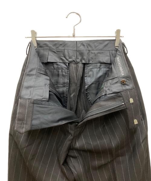 WACKO MARIA（ワコマリア）WACKO MARIA (ワコマリア) DORMEUIL (ドーメル) STRIPED PLEATED TROUSERS ブラック サイズ:Sの古着・服飾アイテム