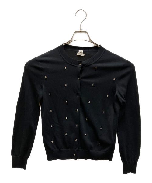 HERMES（エルメス）HERMES (エルメス) シェーヌダンクルカーディガン ブラック サイズ:36の古着・服飾アイテム