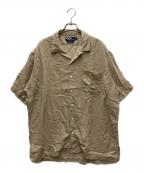 POLO RALPH LAURENポロ・ラルフローレン）の古着「90's リネン混 S/S オープンカラーシャツ」｜ベージュ
