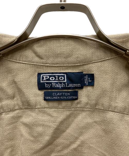 POLO RALPH LAUREN（ポロ・ラルフローレン）POLO RALPH LAUREN (ポロ・ラルフローレン) 90's リネン混 S/S オープンカラーシャツ ベージュ サイズ:Lの古着・服飾アイテム