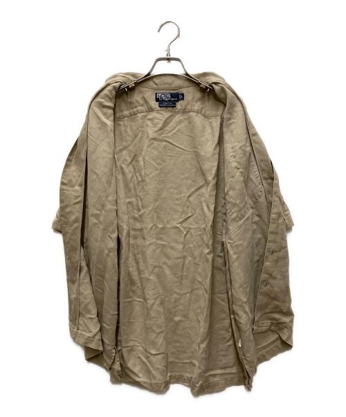 POLO RALPH LAUREN（ポロ・ラルフローレン）POLO RALPH LAUREN (ポロ・ラルフローレン) 90's リネン混 S/S オープンカラーシャツ ベージュ サイズ:Lの古着・服飾アイテム