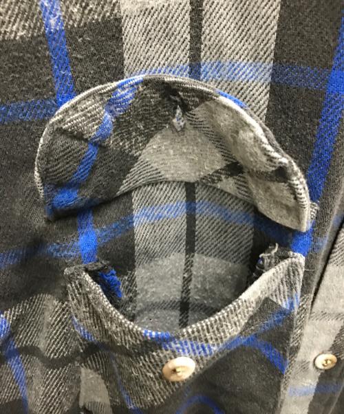 FIVE BROTHER（ファイブブラザー）FIVE BROTHER (ファイブブラザー) 70-80’s チェックネルシャツ グレー×ブルー サイズ:XLの古着・服飾アイテム