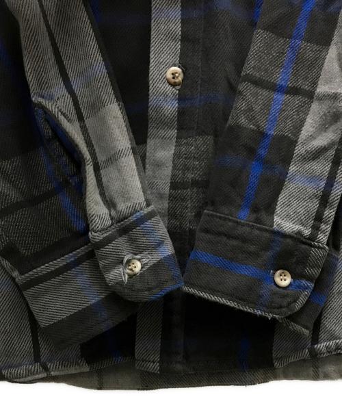 FIVE BROTHER（ファイブブラザー）FIVE BROTHER (ファイブブラザー) 70-80’s チェックネルシャツ グレー×ブルー サイズ:XLの古着・服飾アイテム