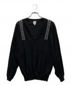 Jean Paul GAULTIERジャンポールゴルチェ）の古着「メジャーデザインVネックニット」｜ブラック