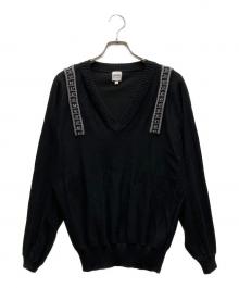 Jean Paul GAULTIER（ジャンポールゴルチェ）の古着「メジャーデザインVネックニット」｜ブラック