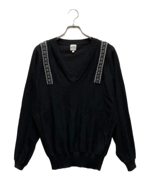 Jean Paul GAULTIER（ジャンポールゴルチェ）Jean Paul GAULTIER (ジャンポールゴルチェ) メジャーデザインVネックニット ブラック サイズ:40の古着・服飾アイテム