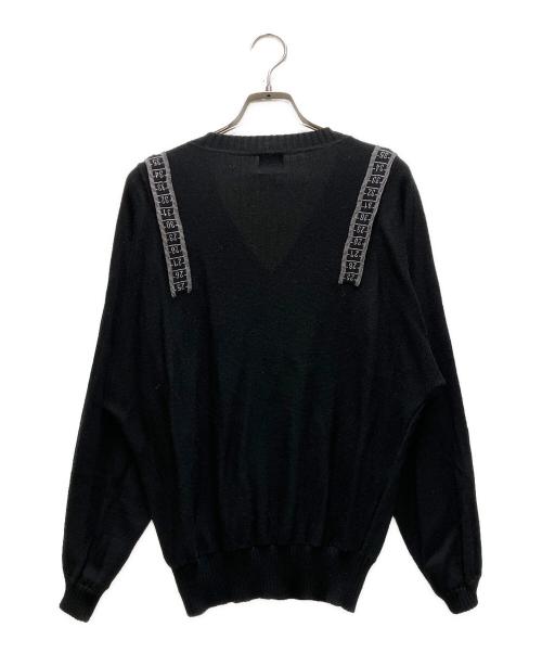 Jean Paul GAULTIER（ジャンポールゴルチェ）Jean Paul GAULTIER (ジャンポールゴルチェ) メジャーデザインVネックニット ブラック サイズ:40の古着・服飾アイテム