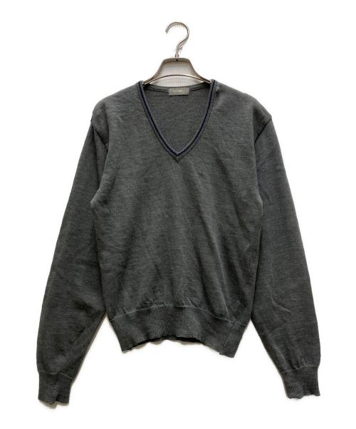 COMME des GARCONS HOMME（コムデギャルソン オム）COMME des GARCONS HOMME (コムデギャルソン オム) 70-80`SVネックニット グレー サイズ:表記無しの古着・服飾アイテム