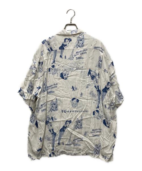 Porter Classic（ポータークラシック）Porter Classic (ポータークラシック) BLONDES PREFER PC ALOHA SHIRT ホワイト×ブルー サイズ:Lの古着・服飾アイテム