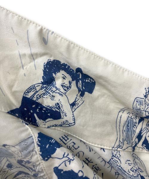 Porter Classic（ポータークラシック）Porter Classic (ポータークラシック) BLONDES PREFER PC ALOHA SHIRT ホワイト×ブルー サイズ:Lの古着・服飾アイテム