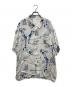 Porter Classic（ポータークラシック）の古着「BLONDES PREFER PC ALOHA SHIRT」｜ホワイト×ブルー